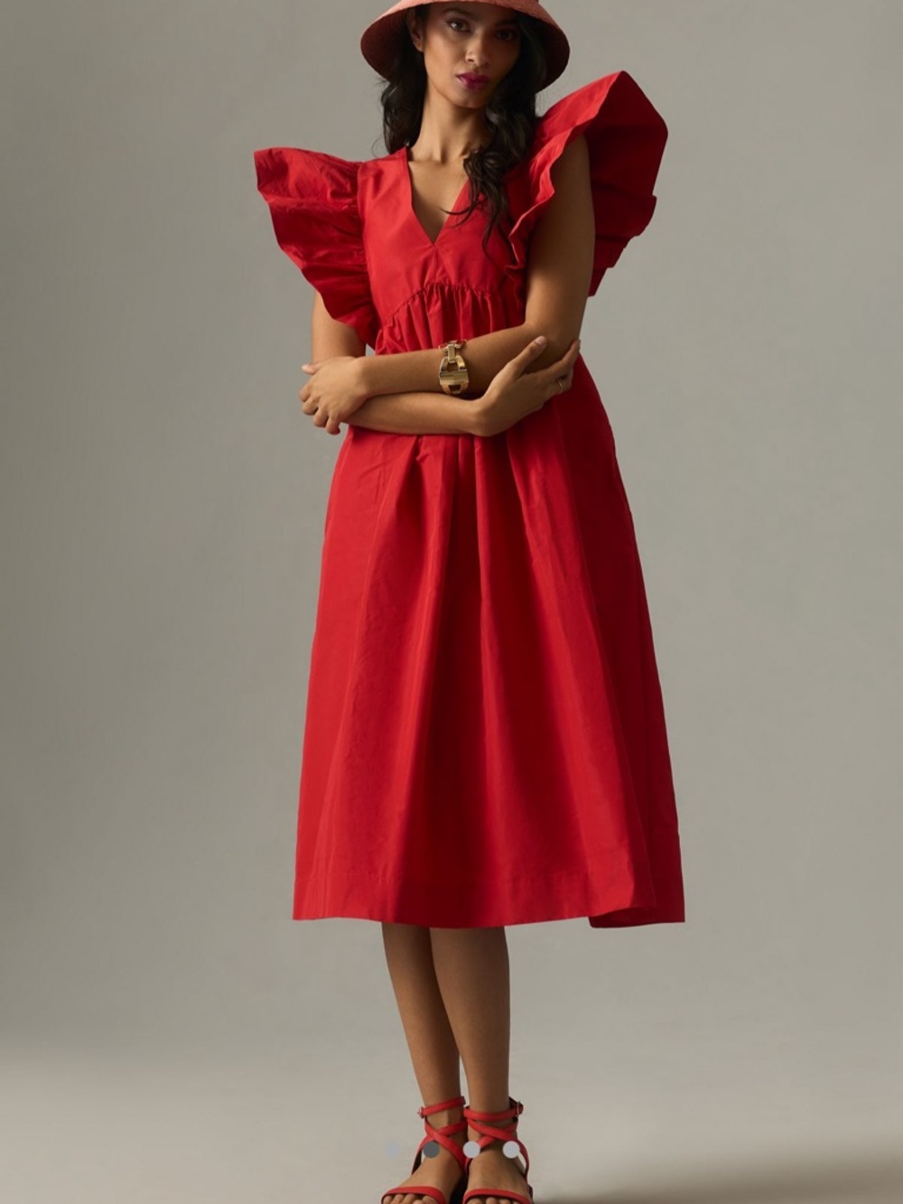By Anthropologie Volume-Sleeve Babydoll Dress, XS - Picture 2 of 8